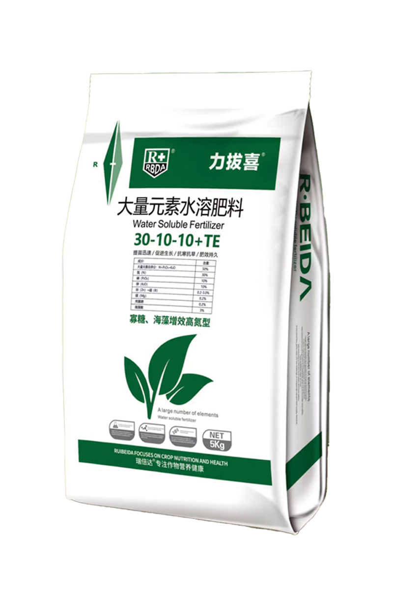 高氮型大量元素水溶肥料30-10-10+TE-力拔喜5kg